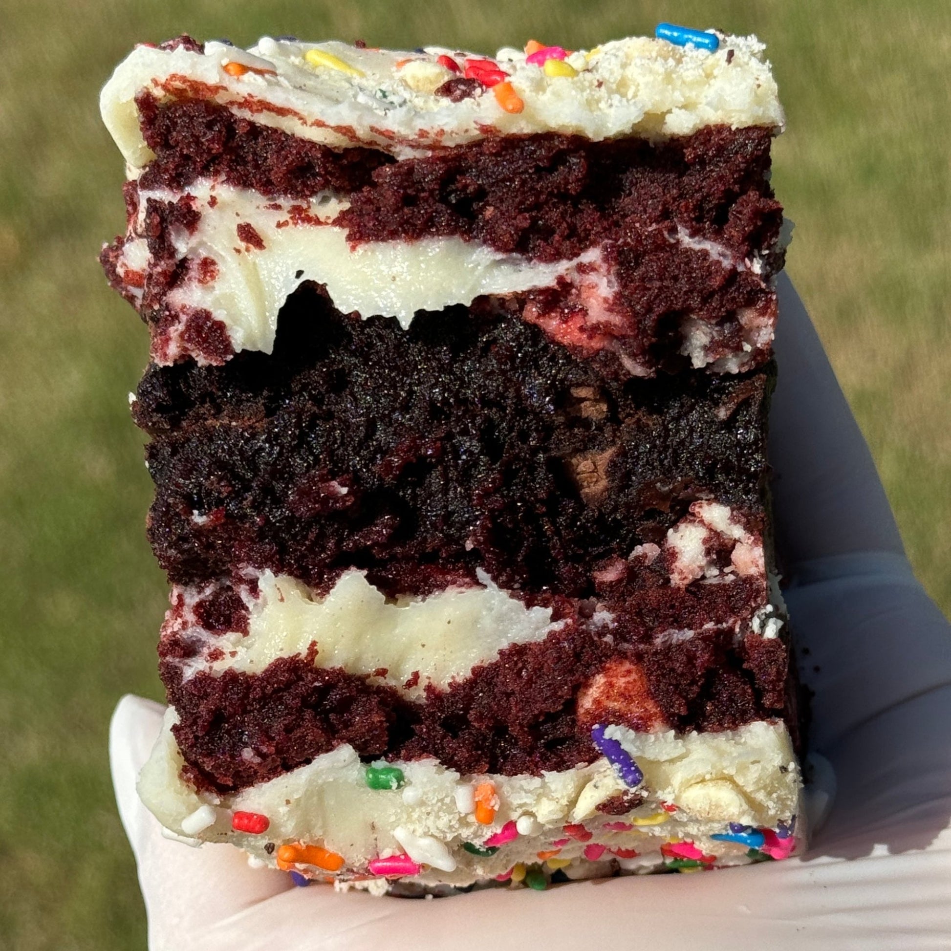 Red Velvet Brookie Bar - Mega-licious Cookie Co.